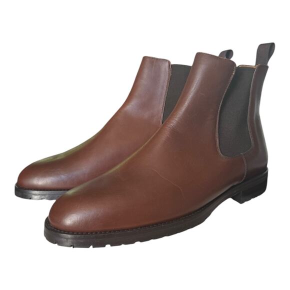 Qüero handmade Spanish Chelsea leather brown boots size 9 - Picture 7 of 12